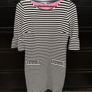 Lilly Pulitzer Womens Size XS Charlene‎ Black Striped Dress Nautical Pocket